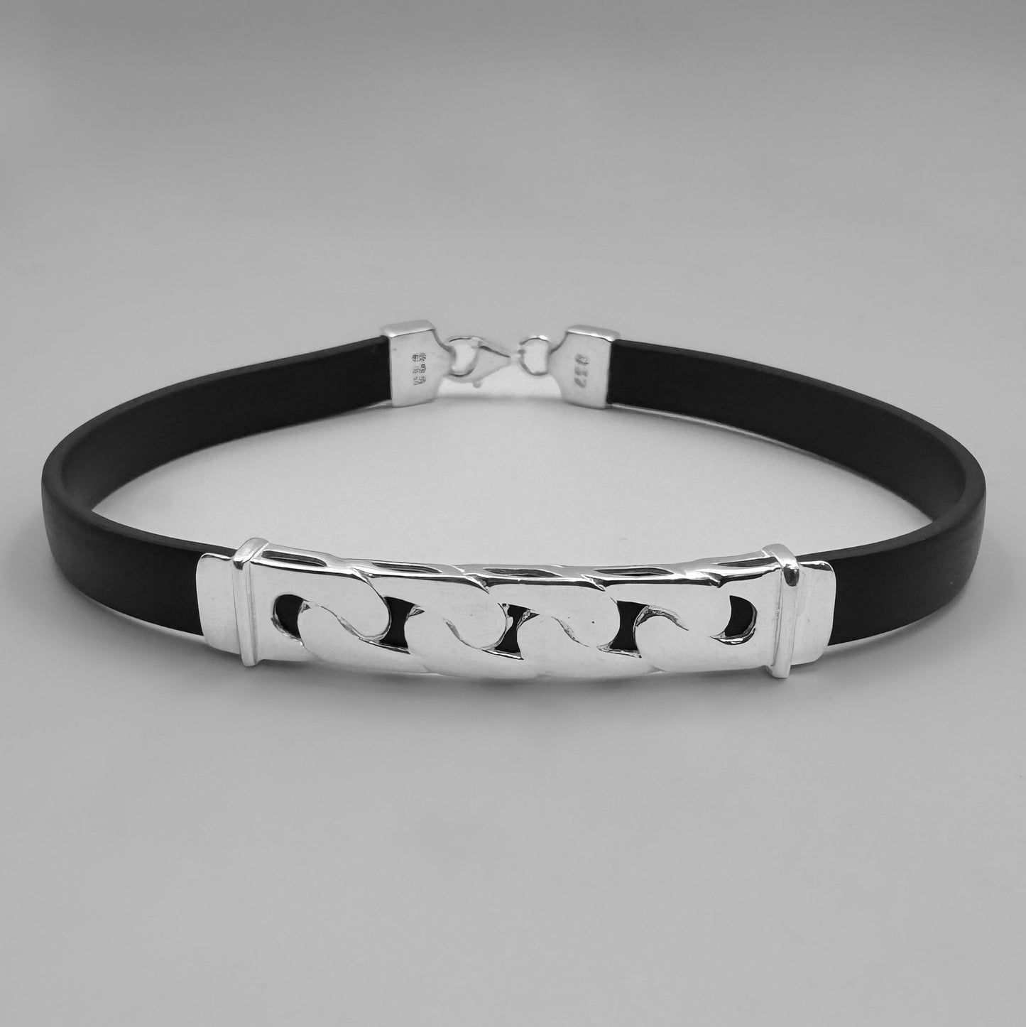 Pulsera Banda Negra Ondulada