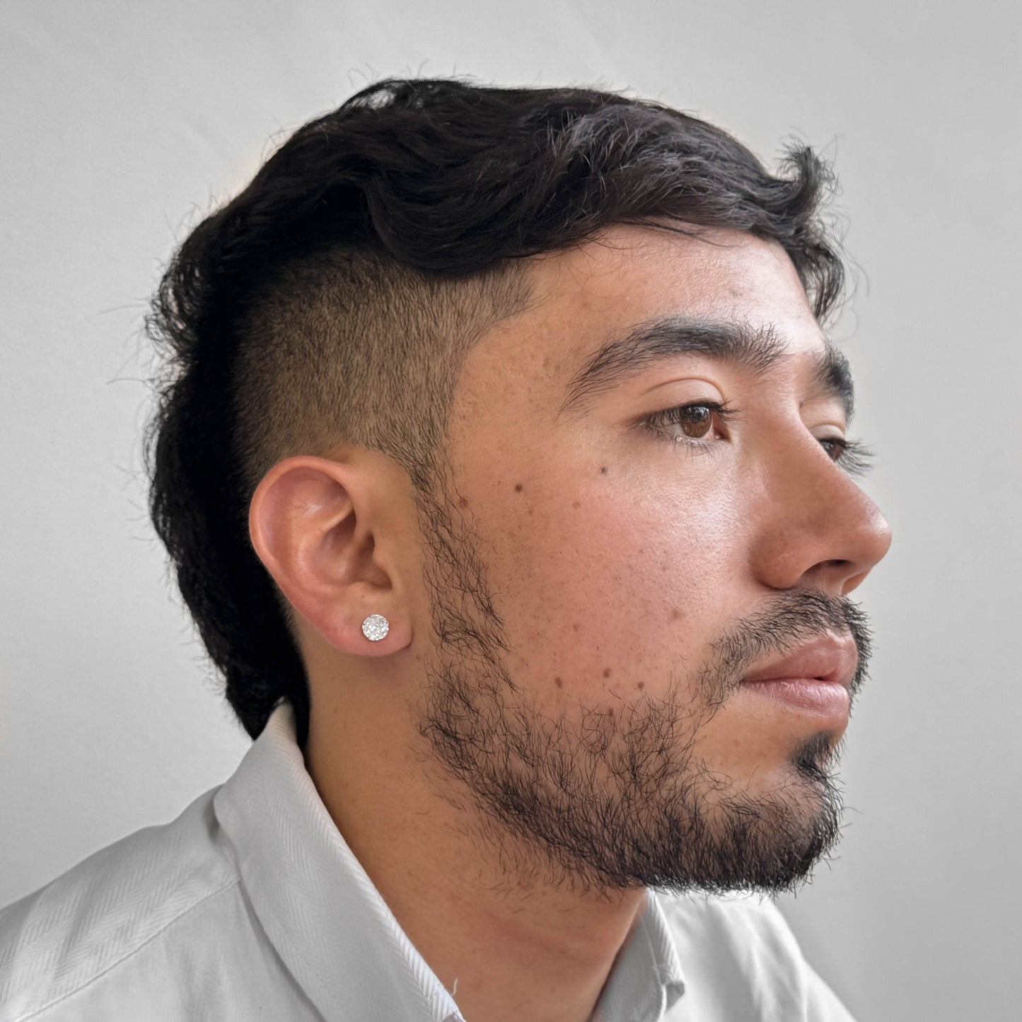 Topo zircon blanco redondo grande