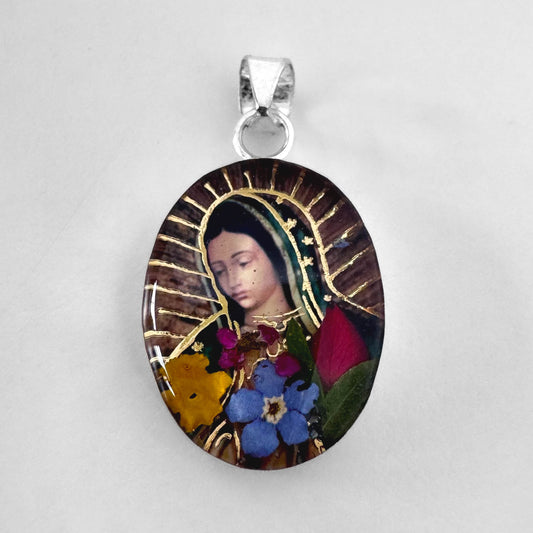 Dije flores inmortales Virgen de Guadalupe
