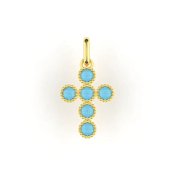 Collar Oro Cruz Gemas