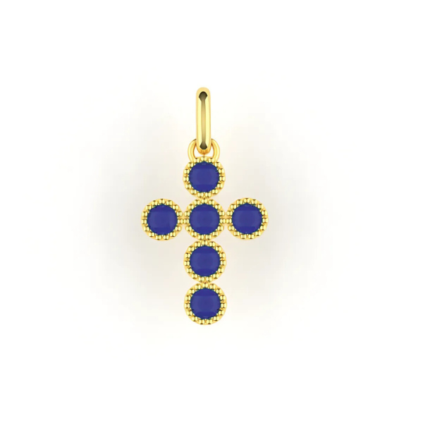 Collar Oro Cruz Gemas