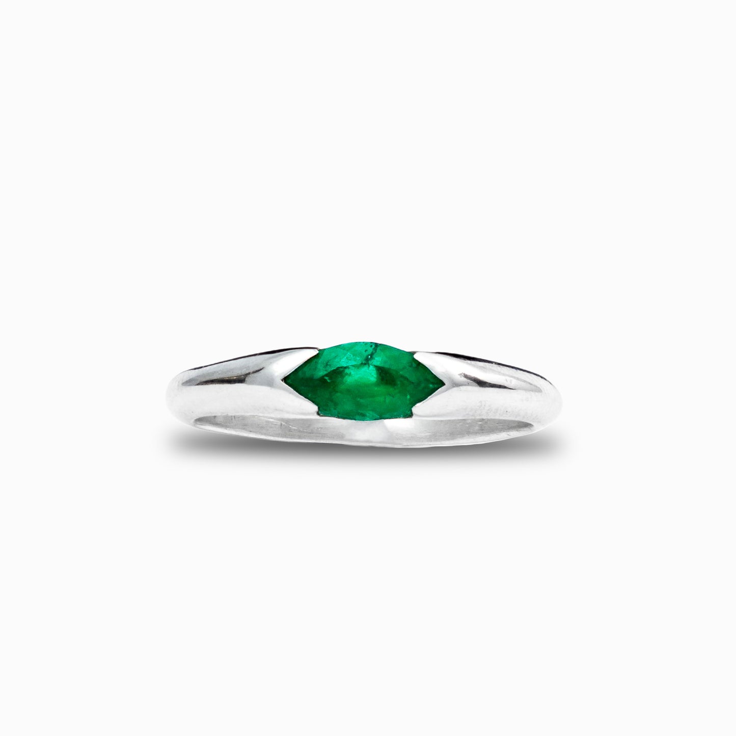 Anillo "Esencia Verde" - Esmeralda Marquiz y Plata Ley 925