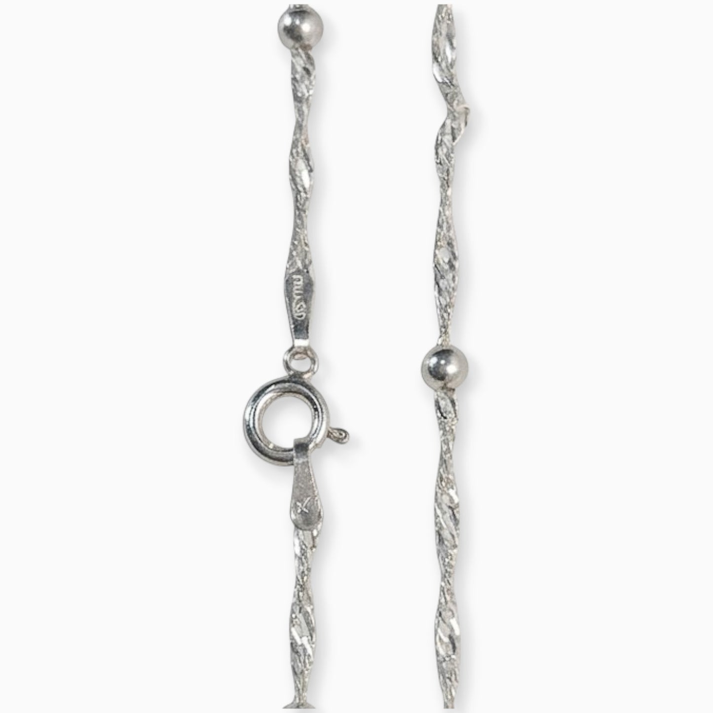 Cadena Singapur – Plata 925 y Balines (45 cm)