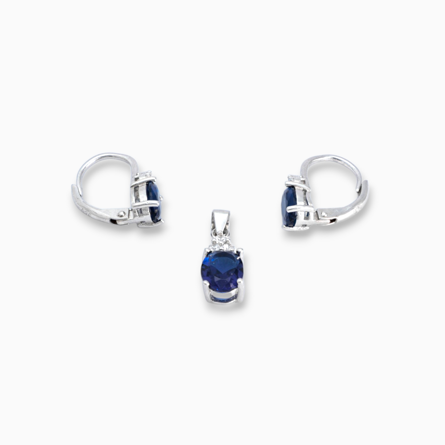 Juego circonia azul - Plata 925