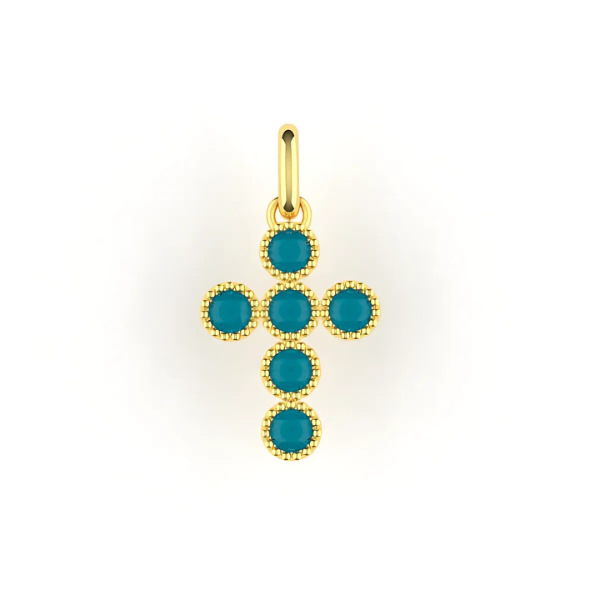 Collar Oro Cruz Gemas