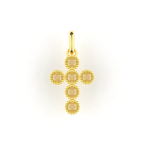 Collar Oro Cruz Gemas