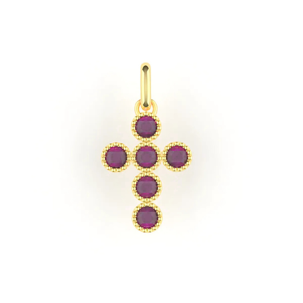 Collar Oro Cruz Gemas