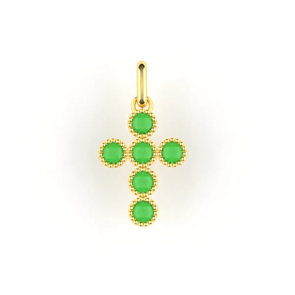 Collar Oro Cruz Gemas