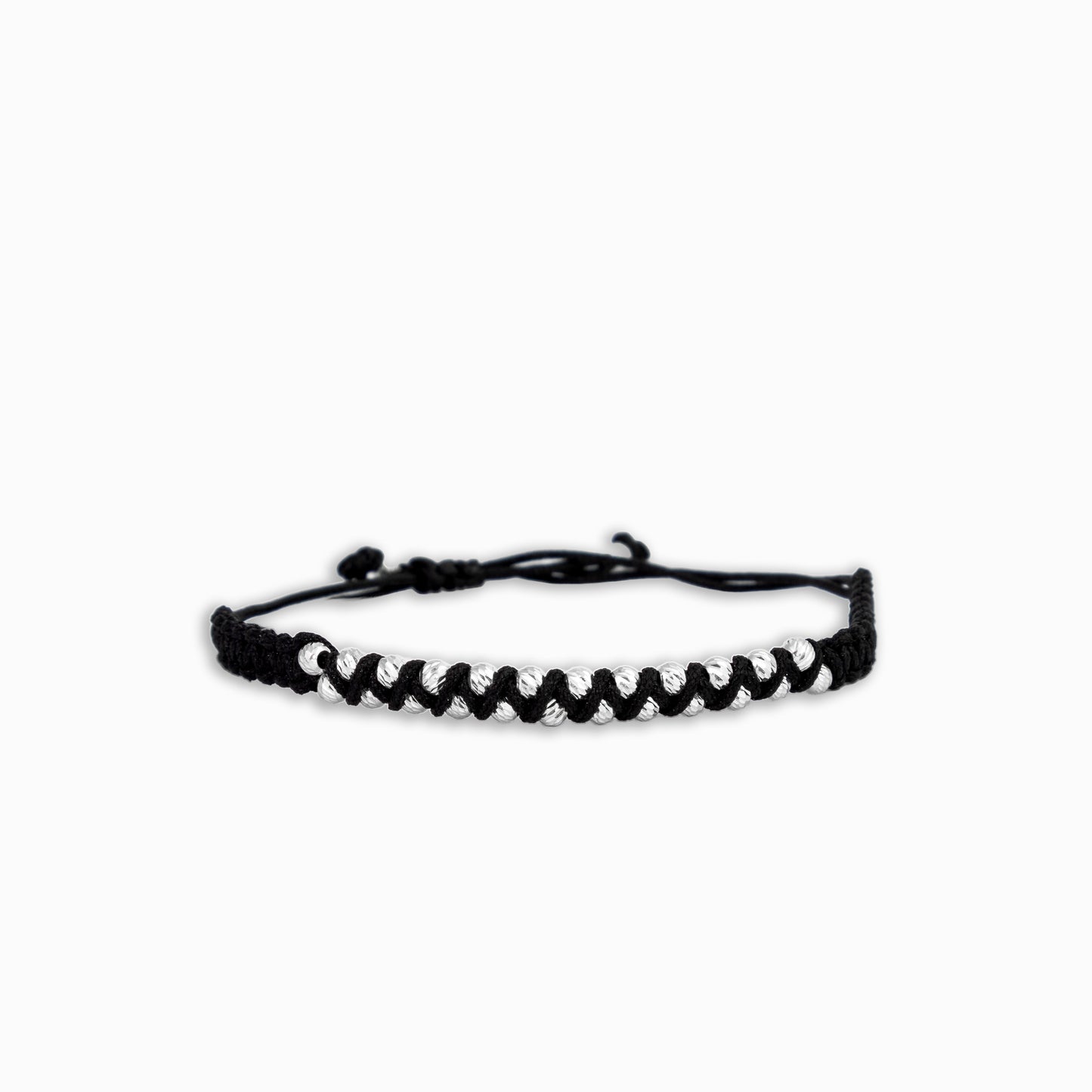 Pulsera "Destello Artesanal" – Plata 925 y Tejido Ajustable