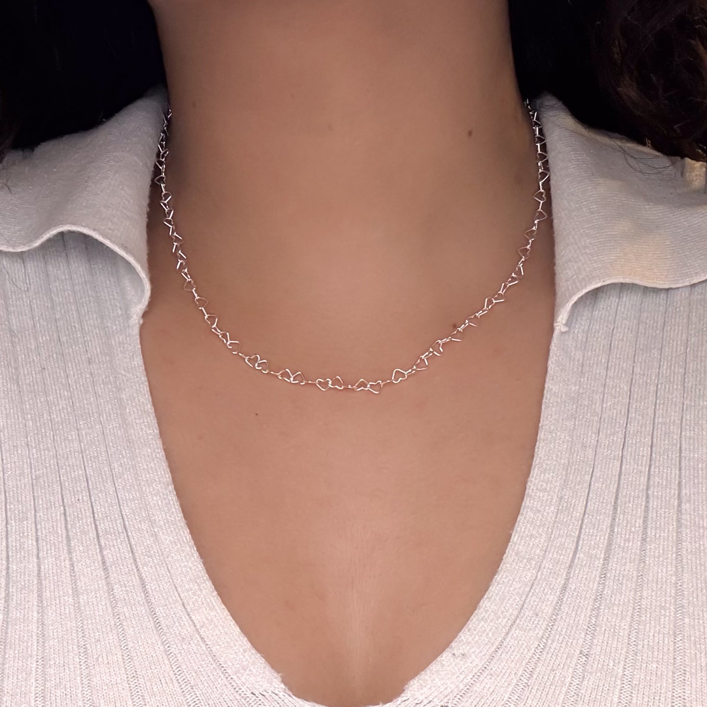 Cadena corazones mediana