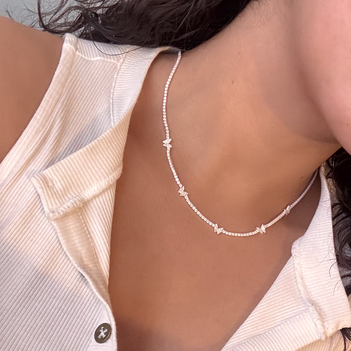 Collar Mariposas brillo