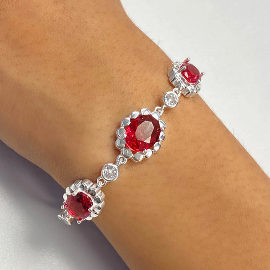 Pulsera Zircón Rojo