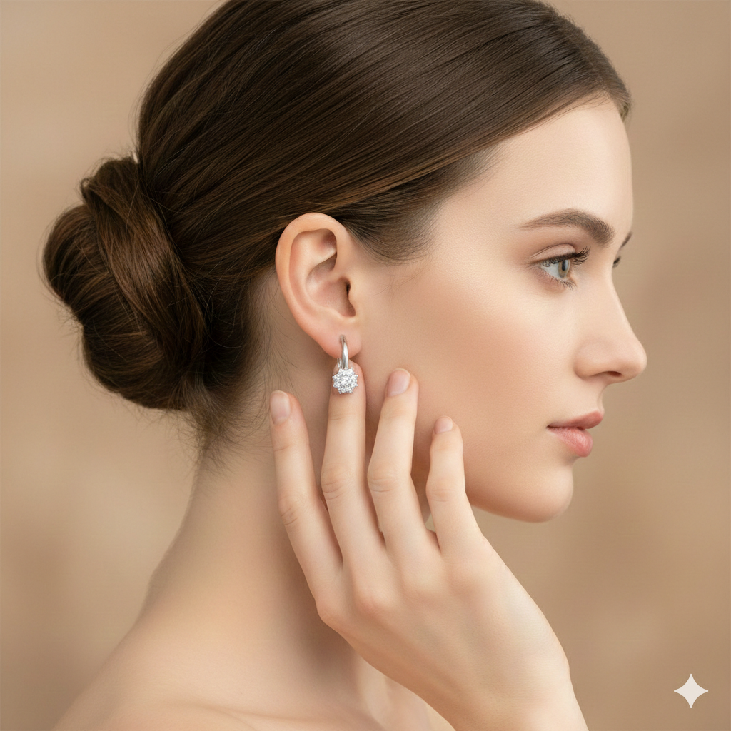 Aretes 'Destello Floral' – Plata Ley 925 y Circones Premium