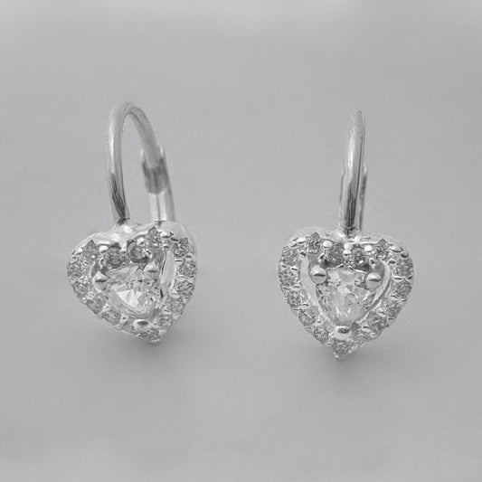 Aretes corazón frances