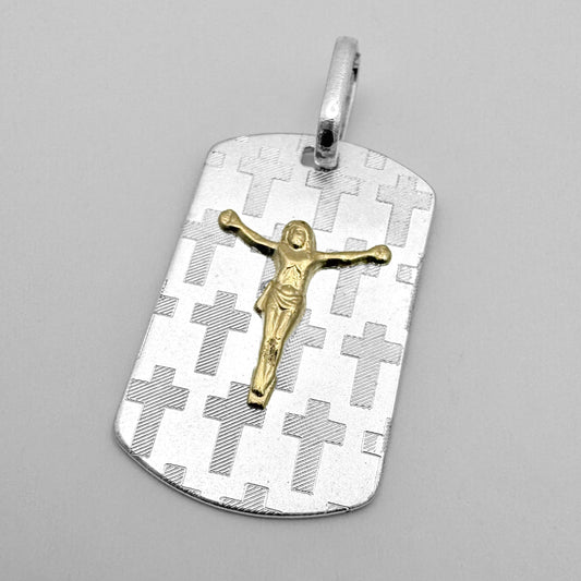 Dije placa con Cristo