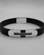 Pulsera Banda Negra Geométrica