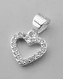 Dije corazón brillo plata 925
