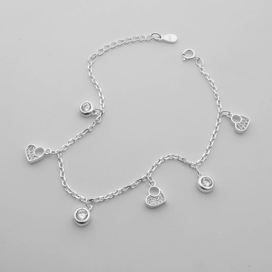 Pulsera Corazon y Zircones