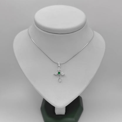 Collar Cruz con Esmeralda