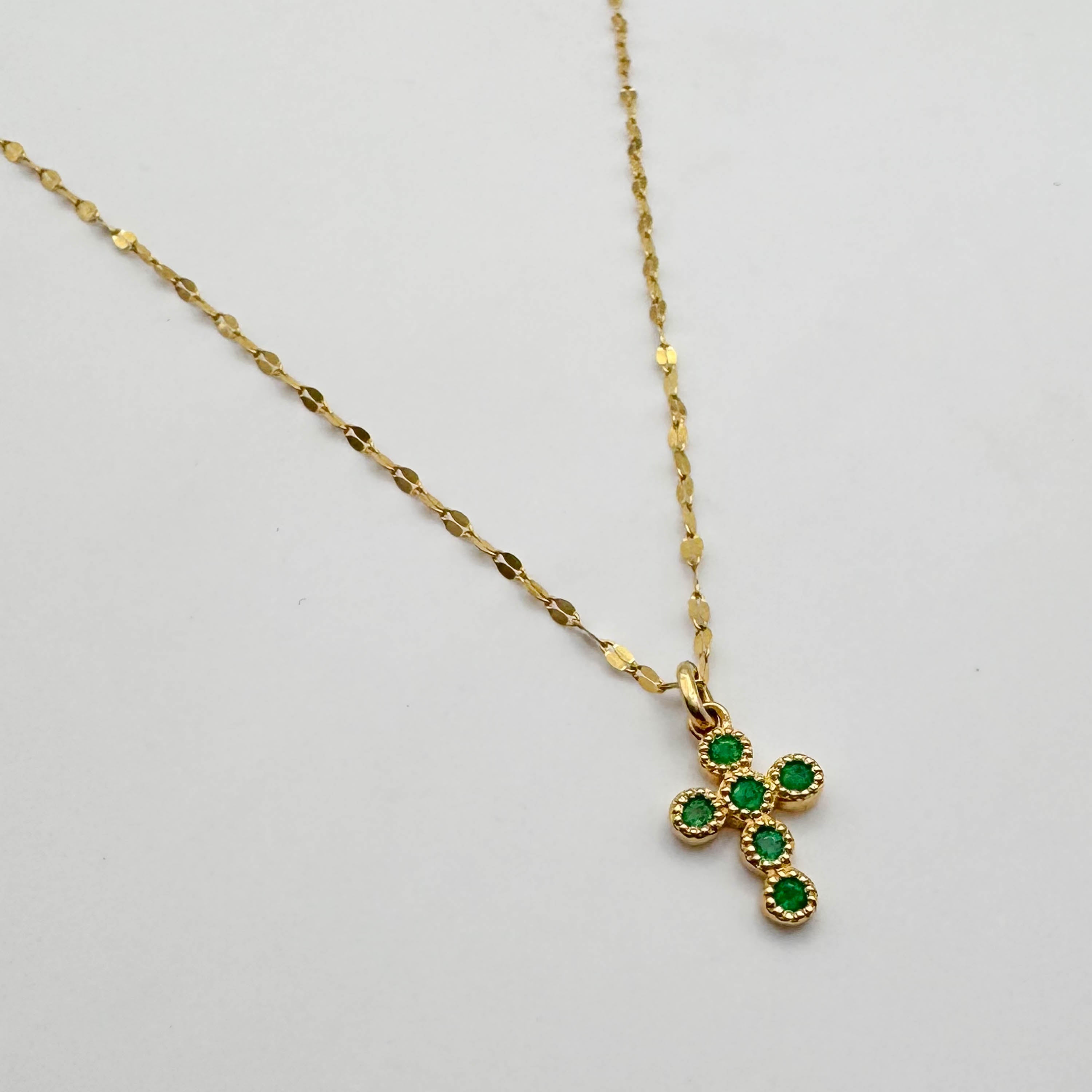 Collar Oro Cruz Gemas