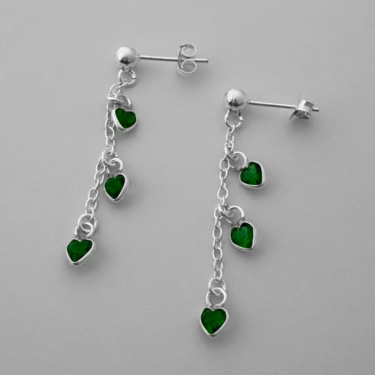Aretes corazones colores
