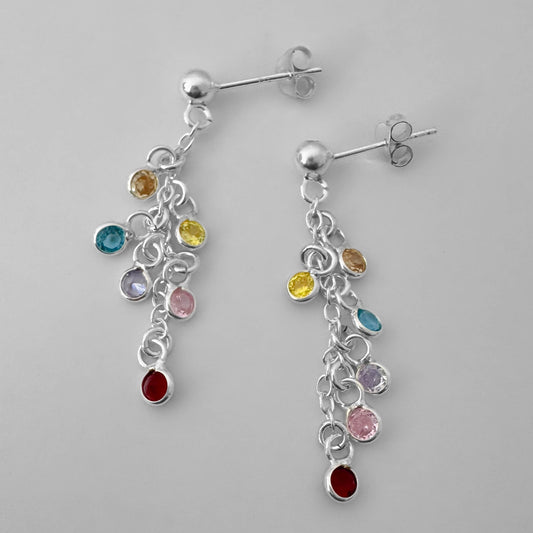 Aretes zircones de colores