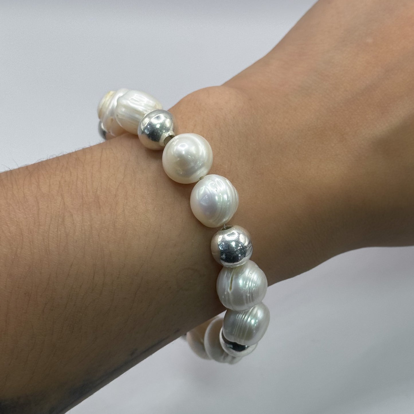 Pulsera de perlas cultivadas grandes