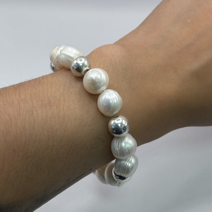 Pulsera de perlas cultivadas grandes