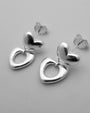 Aretes Doble Corazón Pulido