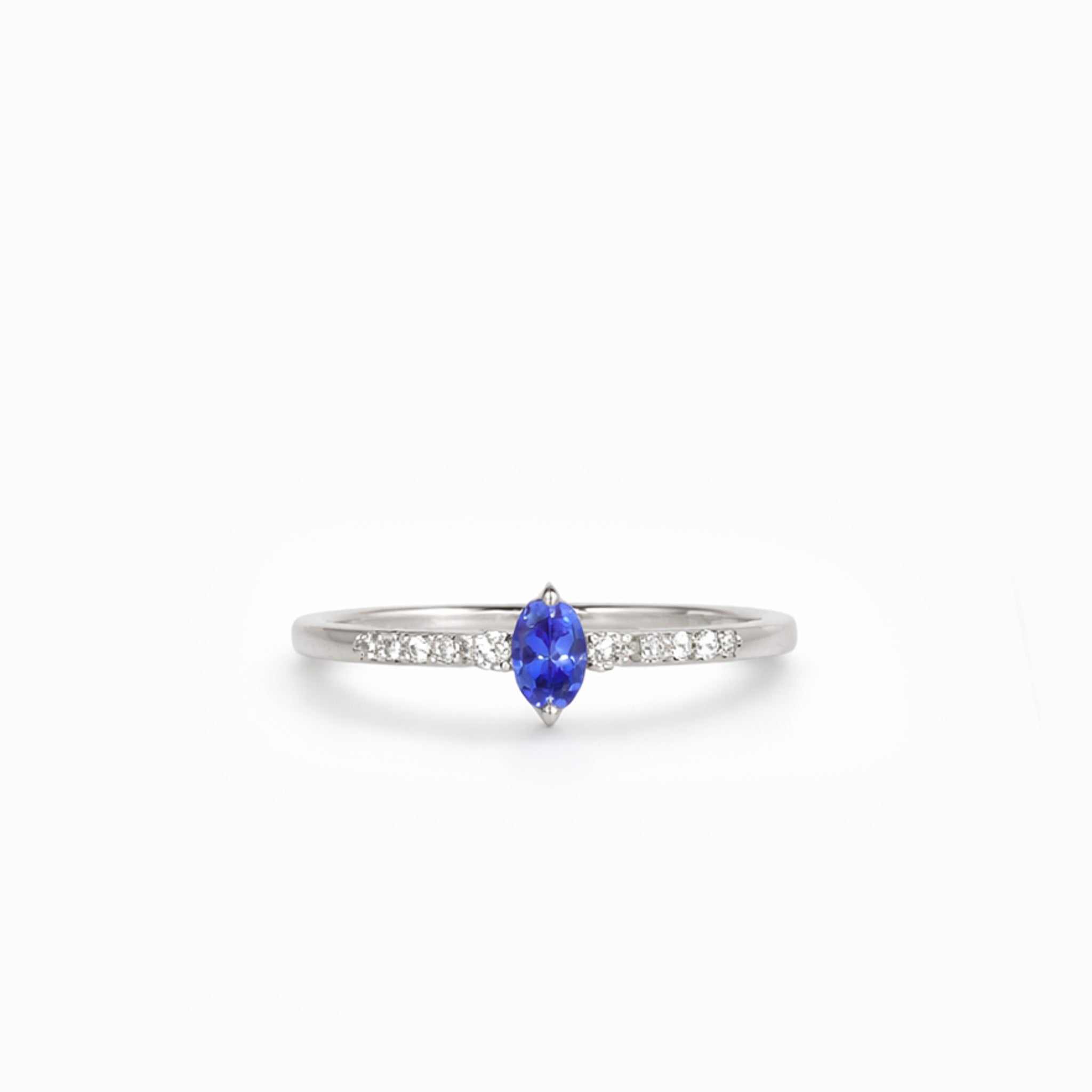 Anillo "Cielo Nocturno" - Tanzanita Exclusiva y Diamantes en Plata paladio
