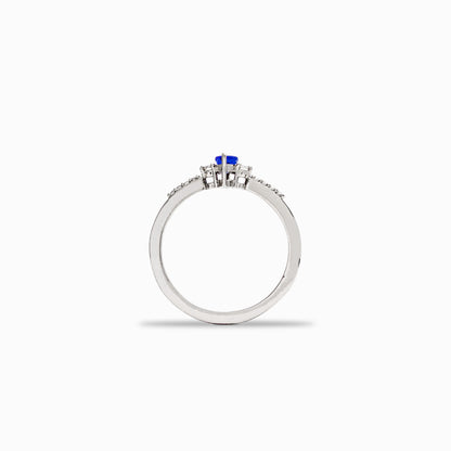 Anillo "Cielo Nocturno" - Tanzanita Exclusiva y Diamantes en Plata paladio