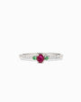 Anillo "Trilogía de Vida" - Rubí, Esmeralda y Diamantes en plata paladio