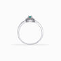 Anillo de Plata Ley 925 talla 6 con esmeralda redonda central rodeada por un doble halo de circones blancos brillantes.
