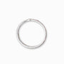 Anillo de Plata Ley 925 talla 8 con diseño de dos líneas paralelas cubiertas con circones de color fucsia y rosa claro.