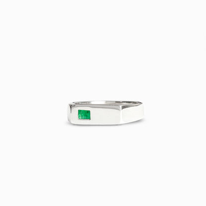 Anillo "Luz Eterna" - Esmeralda Central y Plata Ley 925