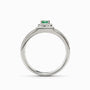 Anillo estilo sello en plata ley 925 con esmeralda y circones para hombre
