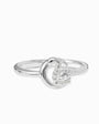 Anillo de diseño calado en Plata Ley 925 talla 7 con forma de cisne cubierto de circones brillantes transparentes.
