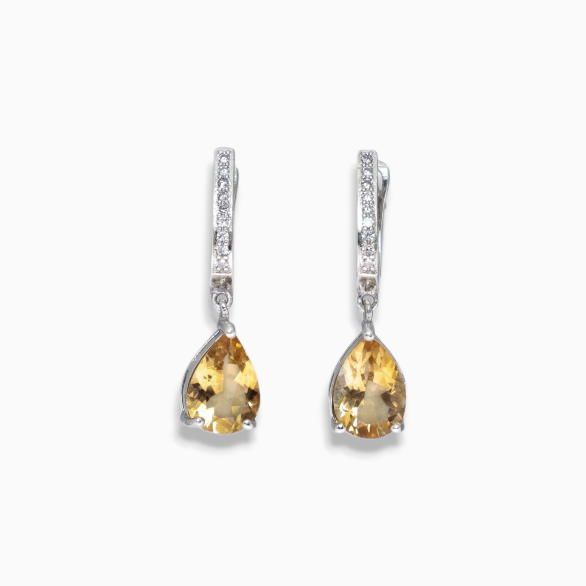 Aretes 'Destello de Sol' – Plata Ley 925 y Citrino Natural
