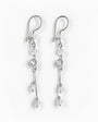 Aretes colgantes con cristales de murano blancos y plata ley 925.