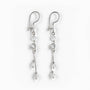 Aretes colgantes con cristales de murano blancos y plata ley 925.