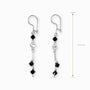 Aretes colgantes articulados con cristales de murano negros en plata ley 925.