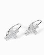 Aretes colgantes con diseño de cruz y circones en plata ley 925.