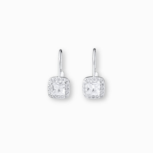 Aretes colgantes – Plata 925 y Circones Cuadrados