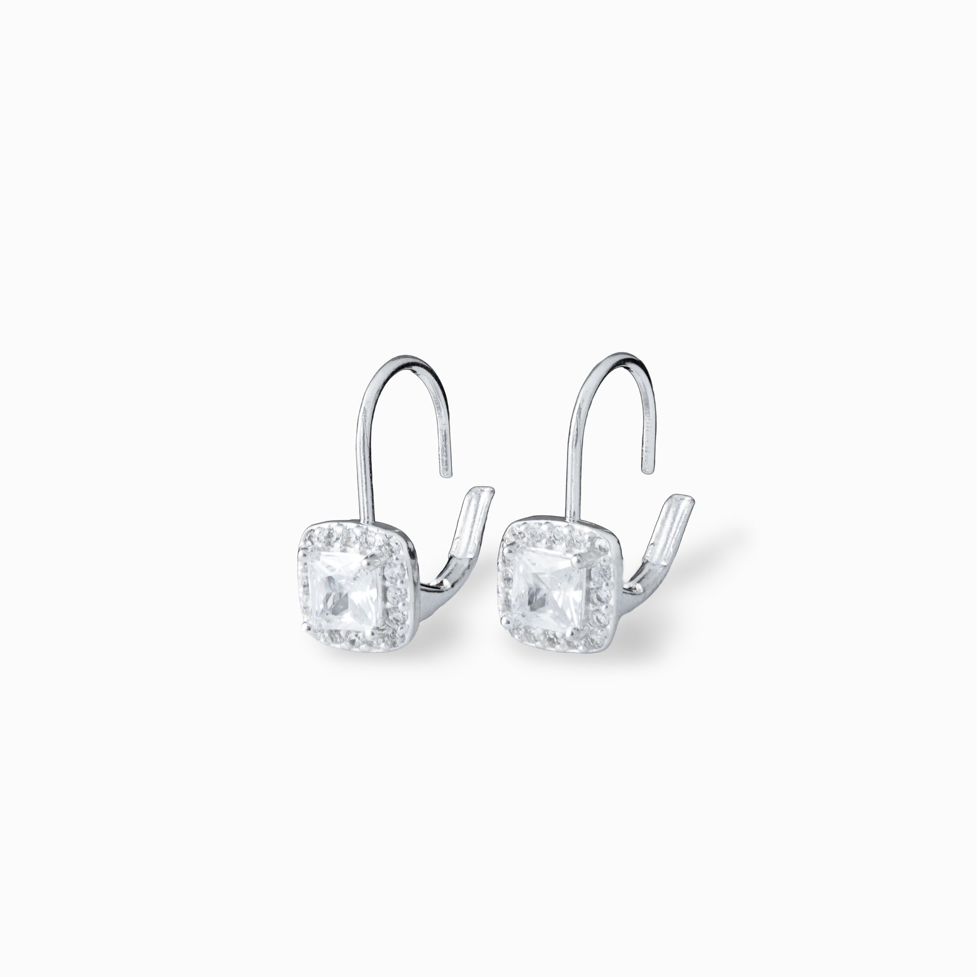 Aretes colgantes – Plata 925 y Circones Cuadrados