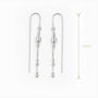 Aretes tipo hilo con esferas en plata ley 925.
