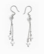 Aretes colgantes con diseño de cruz en plata ley 925.