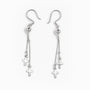 Aretes colgantes con diseño de cruz en plata ley 925.