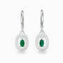 Aretes colgantes halo con circon central en plata ley 925.