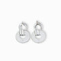 Aretes colgantes de plata ley 925 con diseño de gotas entrelazadas y caladas de 35 mm sobre fondo blanco.