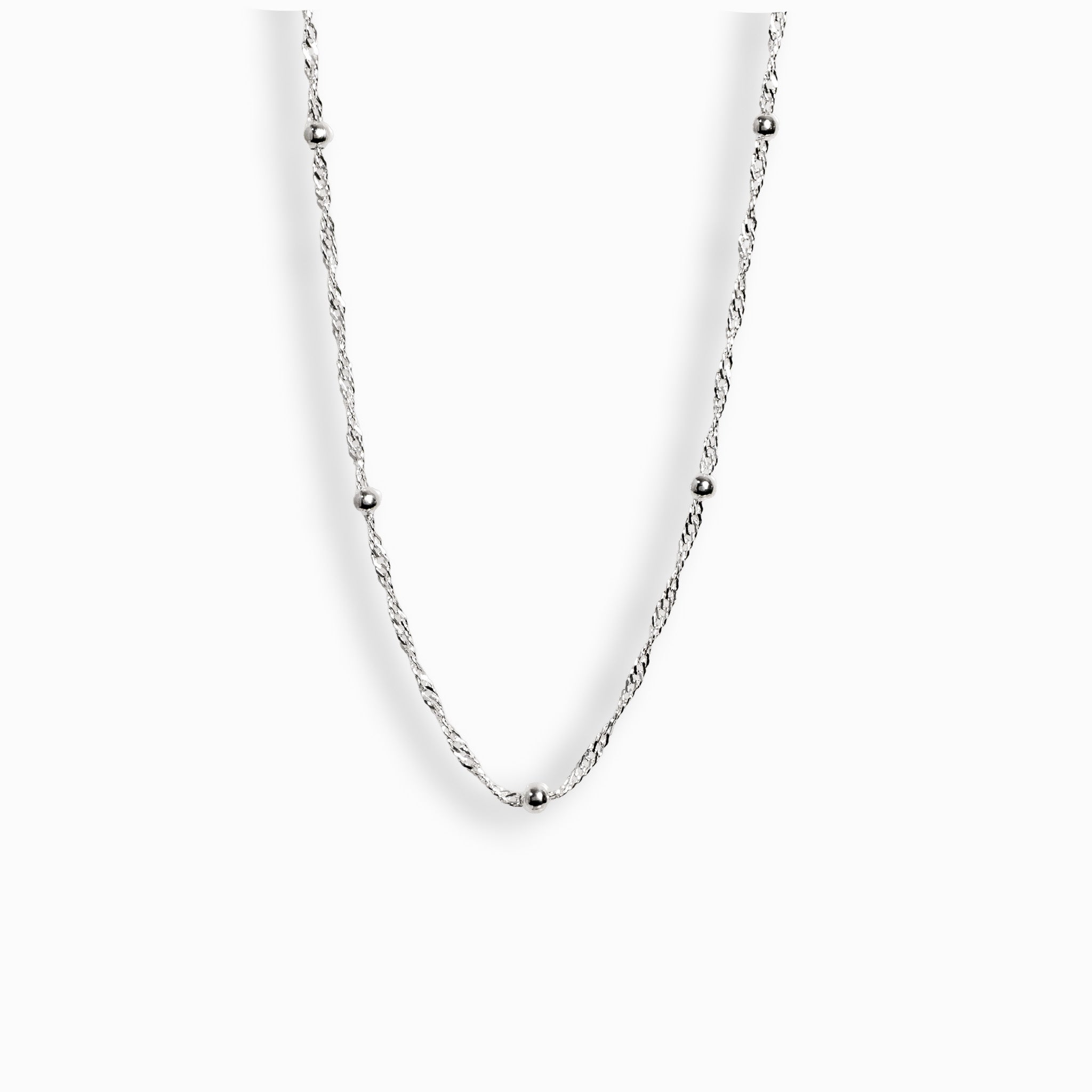 Cadena Singapur – Plata 925 y Balines (60 cm)